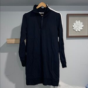 Athleta Track quarter-Zip Sweatshirt Dress navy blue